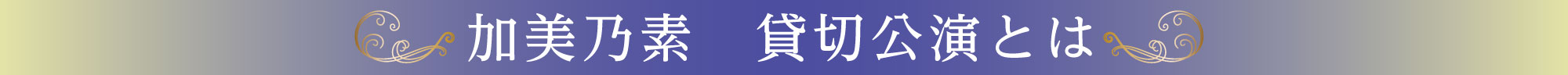 加美乃素 貸切公演とは